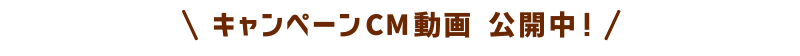キャンペーンCM動画 公開中！