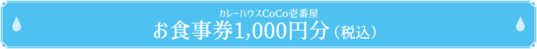 カレーハウスCoCo壱番屋お食事券1,000円分（税込）