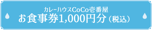 カレーハウスCoCo壱番屋お食事券1,000円分（税込）