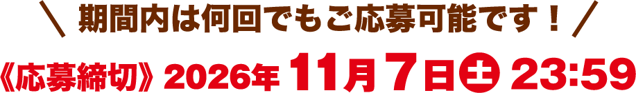 期間内は何回でもご応募可能です！