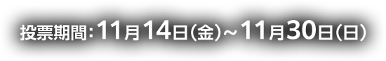 投票期間：11月14日(金)～11月30日(日)