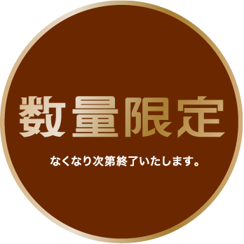 数量限定 なくなり次第終了いたします。