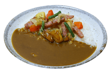 フライド明宝ハム野菜カレー