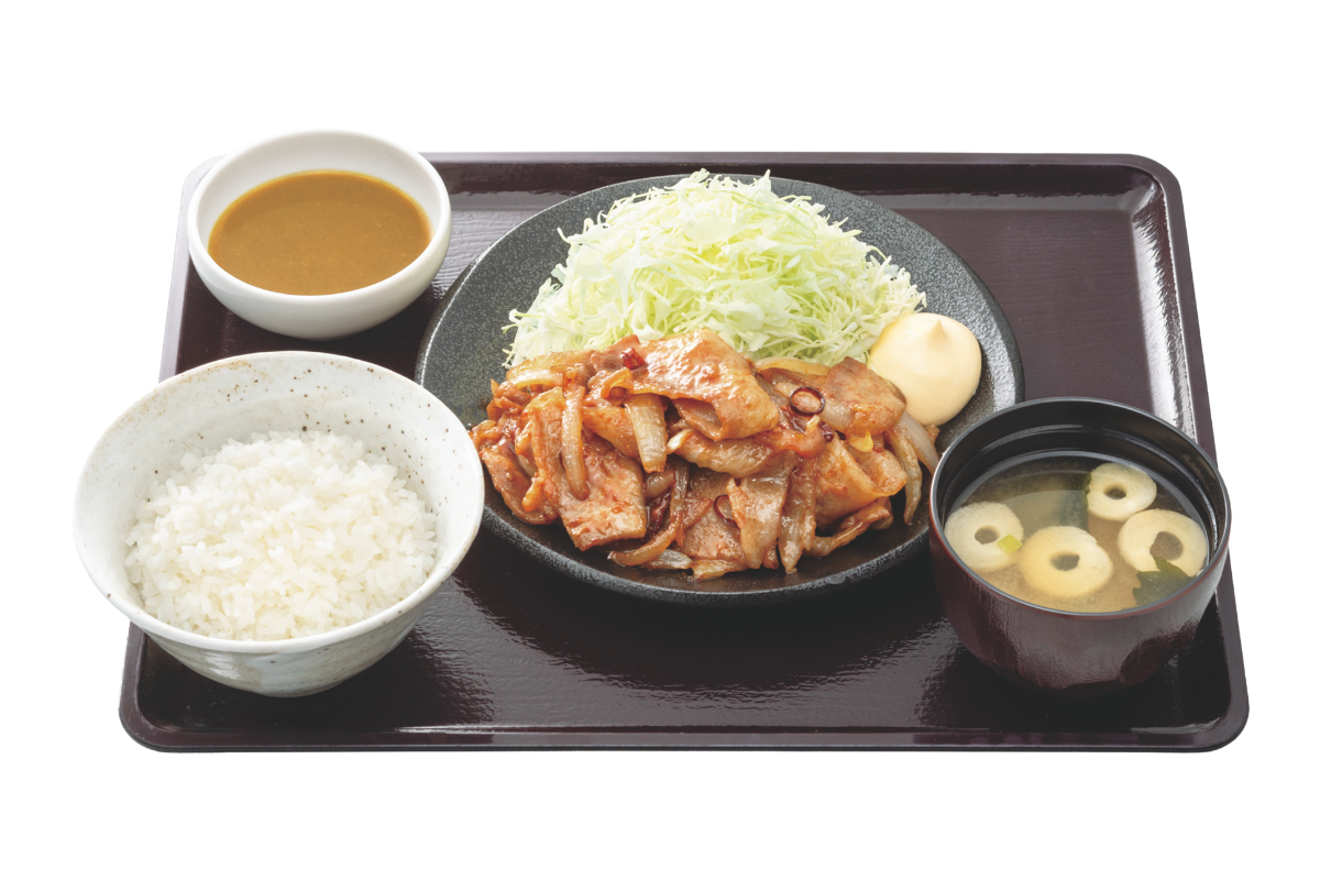 甘辛肉炒め定食ダブル（カレーソース付き）