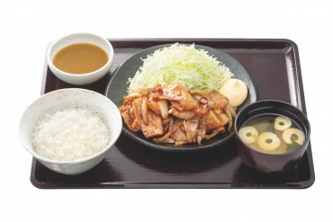 夜定食メニュー(20店舗限定)|甘辛肉炒め定食ダブル(カレーソース付き)