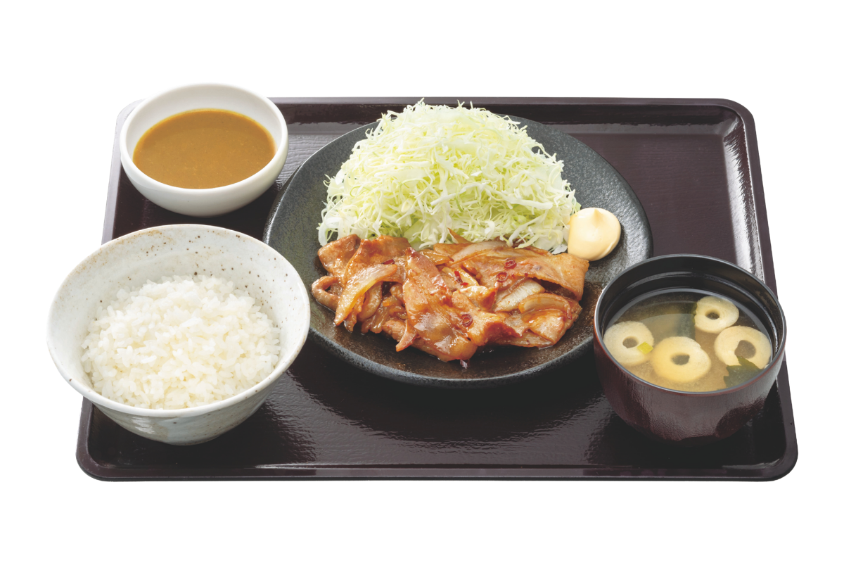 甘辛肉炒め定食（カレーソース付き）